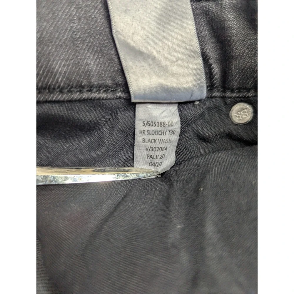 Banana Republic High Rise Slouchy Ankle Rollup Faded Black Denim Jeans Sz‎ 26 2